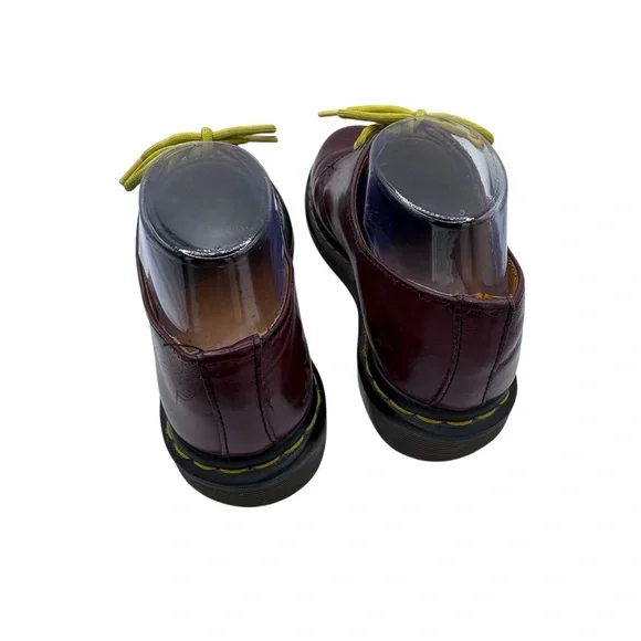 Dr. Martens Burgundy Leather Oxfords with Yellow Laces - Size 6 - Picture 4 of 11